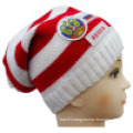 Knitted Beanie with Patch and Embroidery NTD1607